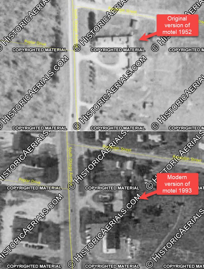 Alpine Court - 1952 Vs 1993 (newer photo)